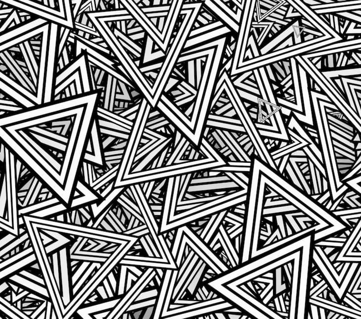Black and white interlocking triangles