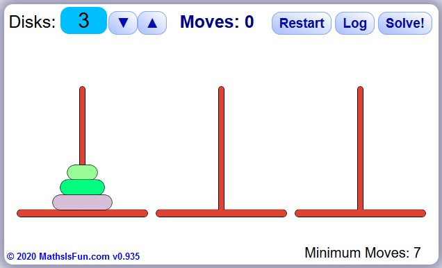 Initial state for the Tower of Hanoi Puzzle